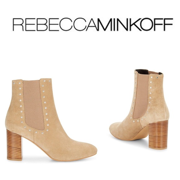 Rebecca Minkoff “Sara” Block Heel Suede Studed Bootie  Size:6M - Picture 1 of 7